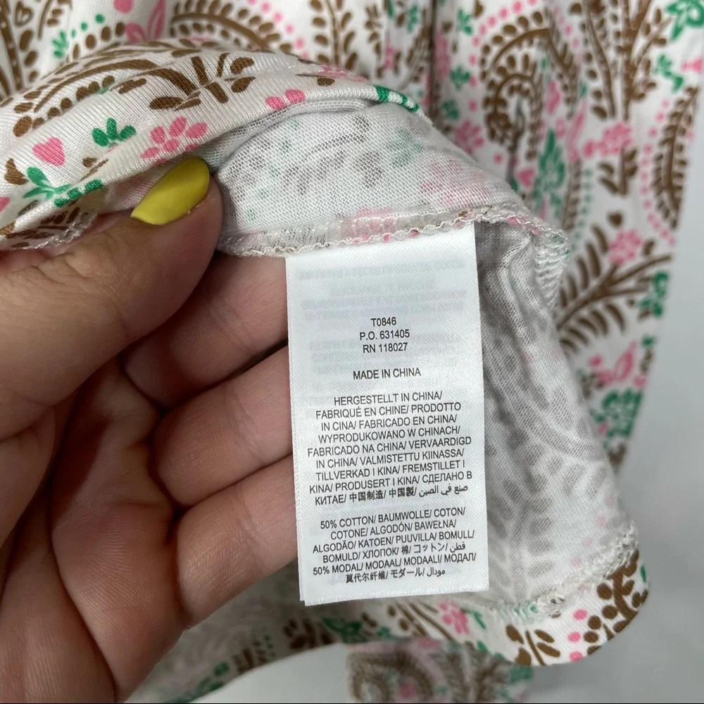 Boden Floral Paisley Long Sleeve Top Size 4 - Picture 7 of 8